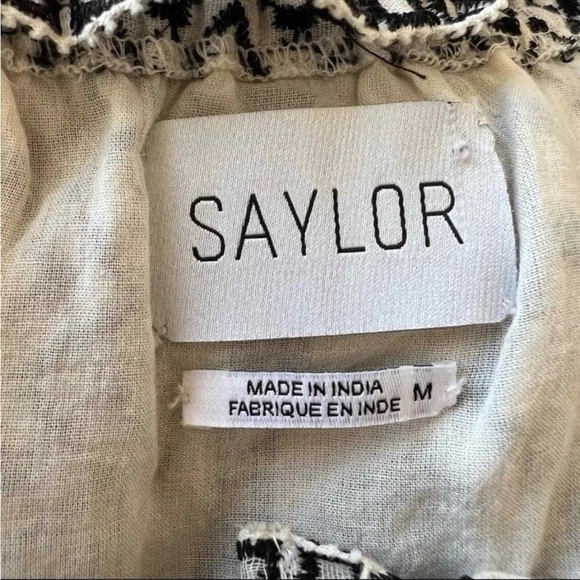Saylor Lorri Embroidered Tassel Trim Off Shoulder Romper Size M 7997 - Picture 9 of 10